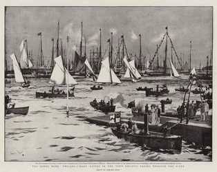 La settimana di Cowes, Due e mezzo Raters nella regata cittadina che gareggiano attraverso la flotta